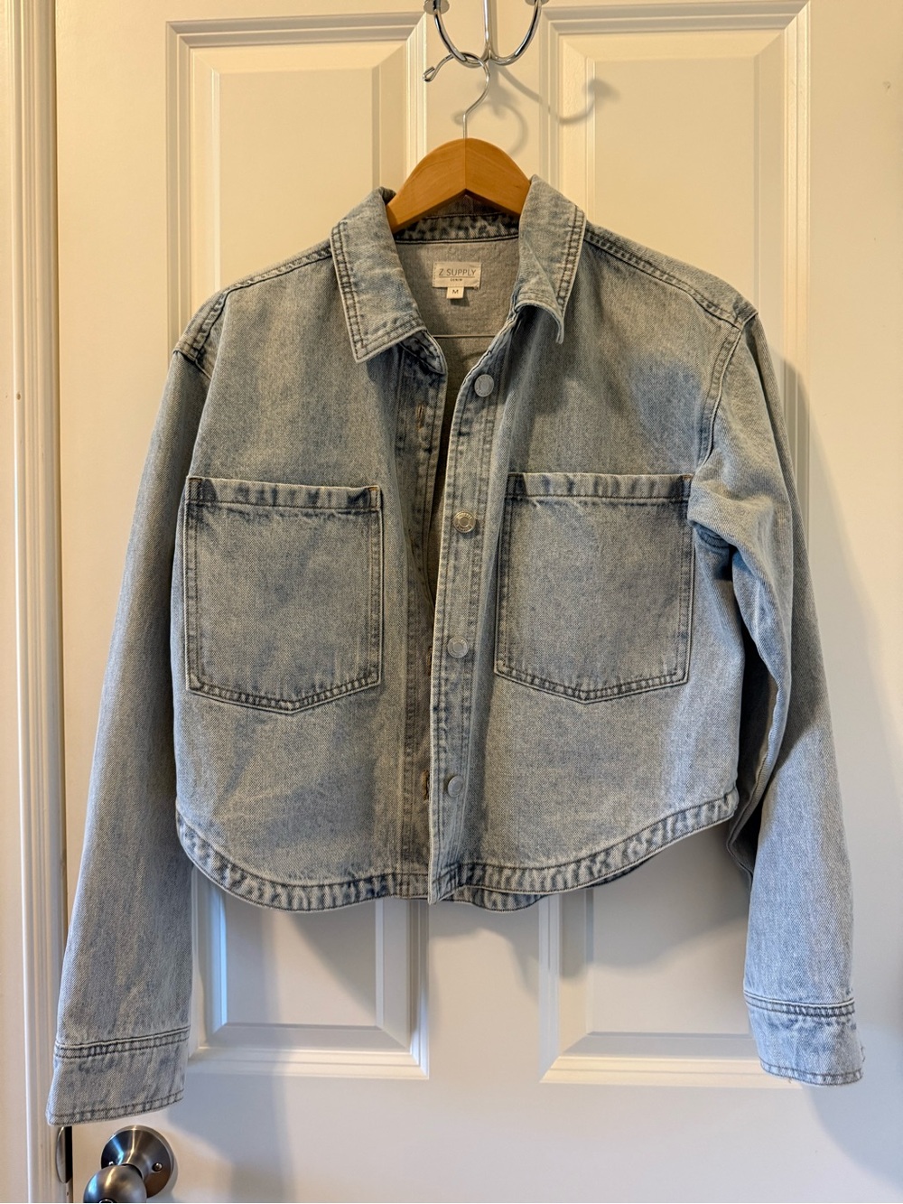 Z Supply Light Wash Denim Jacket in Pale Blue